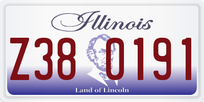 IL license plate Z380191