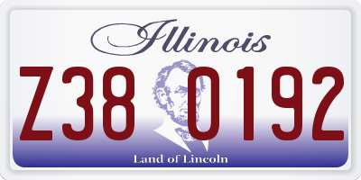 IL license plate Z380192