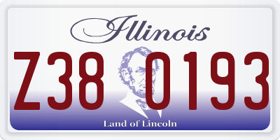 IL license plate Z380193