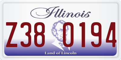 IL license plate Z380194