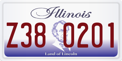 IL license plate Z380201