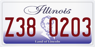 IL license plate Z380203