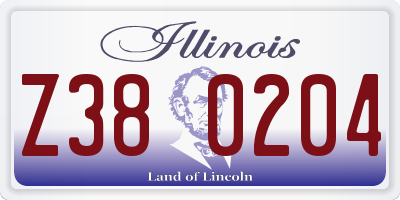 IL license plate Z380204