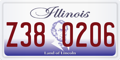 IL license plate Z380206