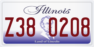 IL license plate Z380208