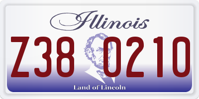 IL license plate Z380210