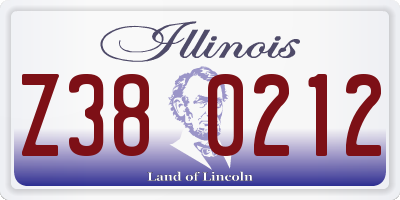 IL license plate Z380212