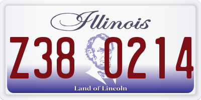 IL license plate Z380214