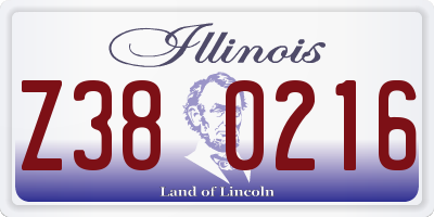 IL license plate Z380216
