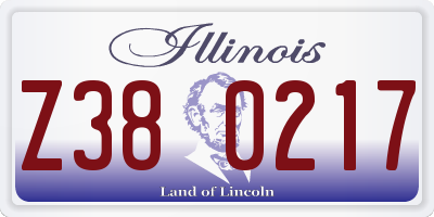 IL license plate Z380217
