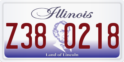 IL license plate Z380218