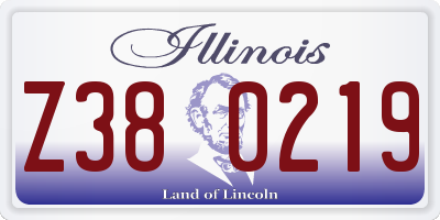 IL license plate Z380219