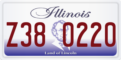 IL license plate Z380220