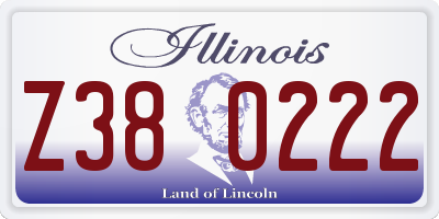 IL license plate Z380222
