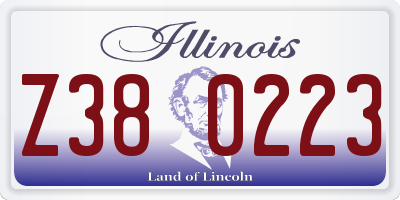 IL license plate Z380223