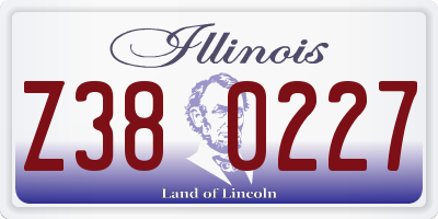 IL license plate Z380227