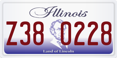 IL license plate Z380228