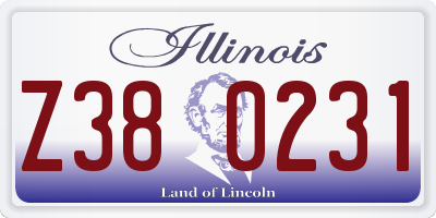 IL license plate Z380231