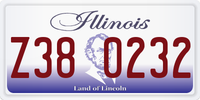 IL license plate Z380232