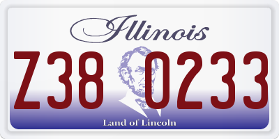 IL license plate Z380233