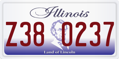IL license plate Z380237