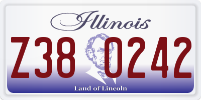 IL license plate Z380242