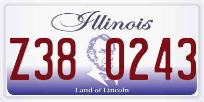 IL license plate Z380243