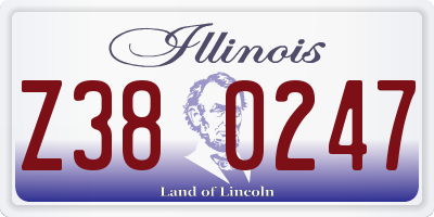 IL license plate Z380247
