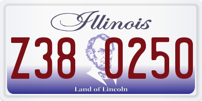 IL license plate Z380250
