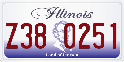 IL license plate Z380251