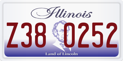 IL license plate Z380252