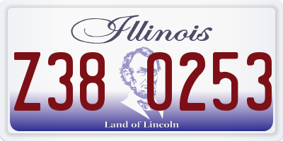 IL license plate Z380253