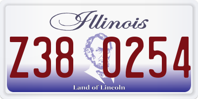 IL license plate Z380254
