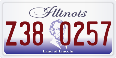 IL license plate Z380257