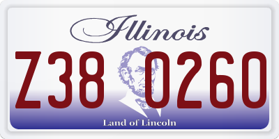 IL license plate Z380260