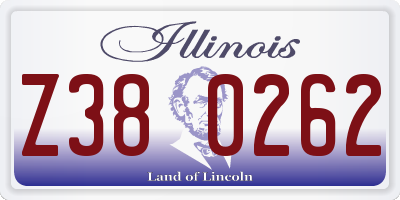 IL license plate Z380262
