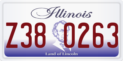 IL license plate Z380263