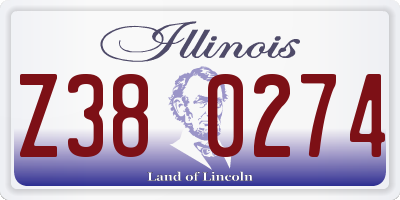 IL license plate Z380274