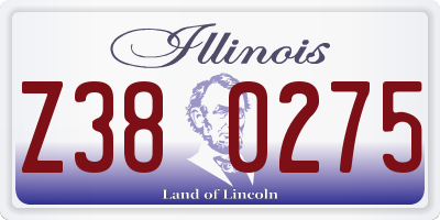 IL license plate Z380275