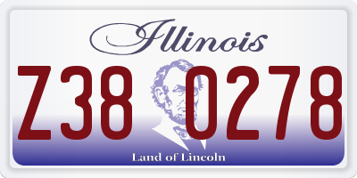 IL license plate Z380278