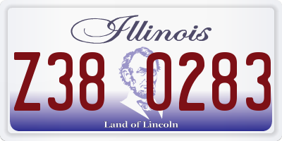 IL license plate Z380283