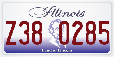 IL license plate Z380285