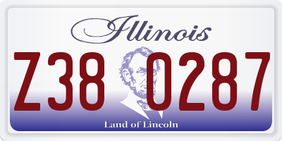 IL license plate Z380287