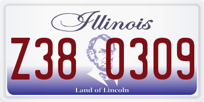 IL license plate Z380309