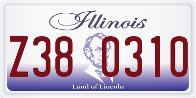 IL license plate Z380310