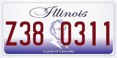 IL license plate Z380311