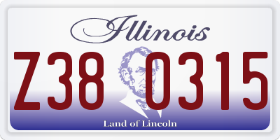 IL license plate Z380315