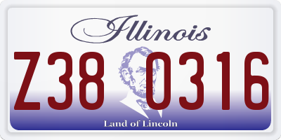 IL license plate Z380316