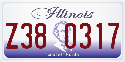 IL license plate Z380317