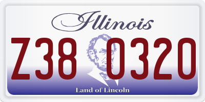 IL license plate Z380320